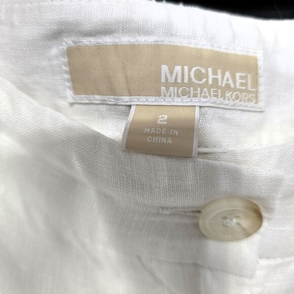 Michael Kors Women’s 100% Linen Wide-Leg Pants Off-White Size 2 - Picture 4 of 14